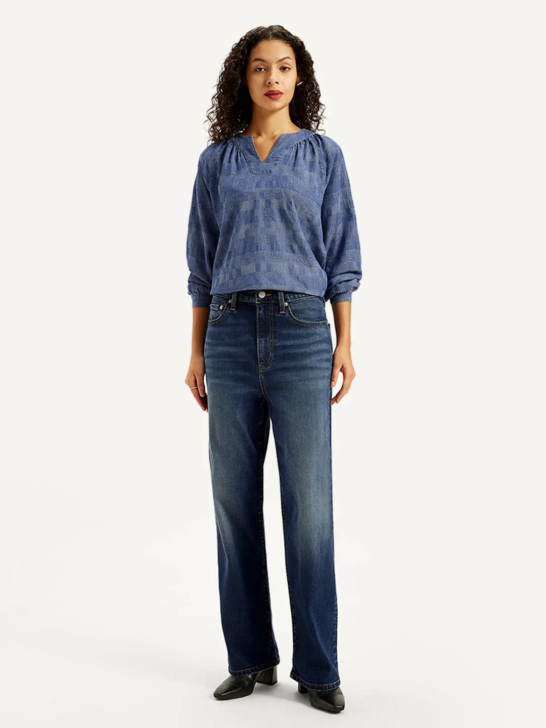 Women's 315 Blue Flared Fit High Rise Jeans 1