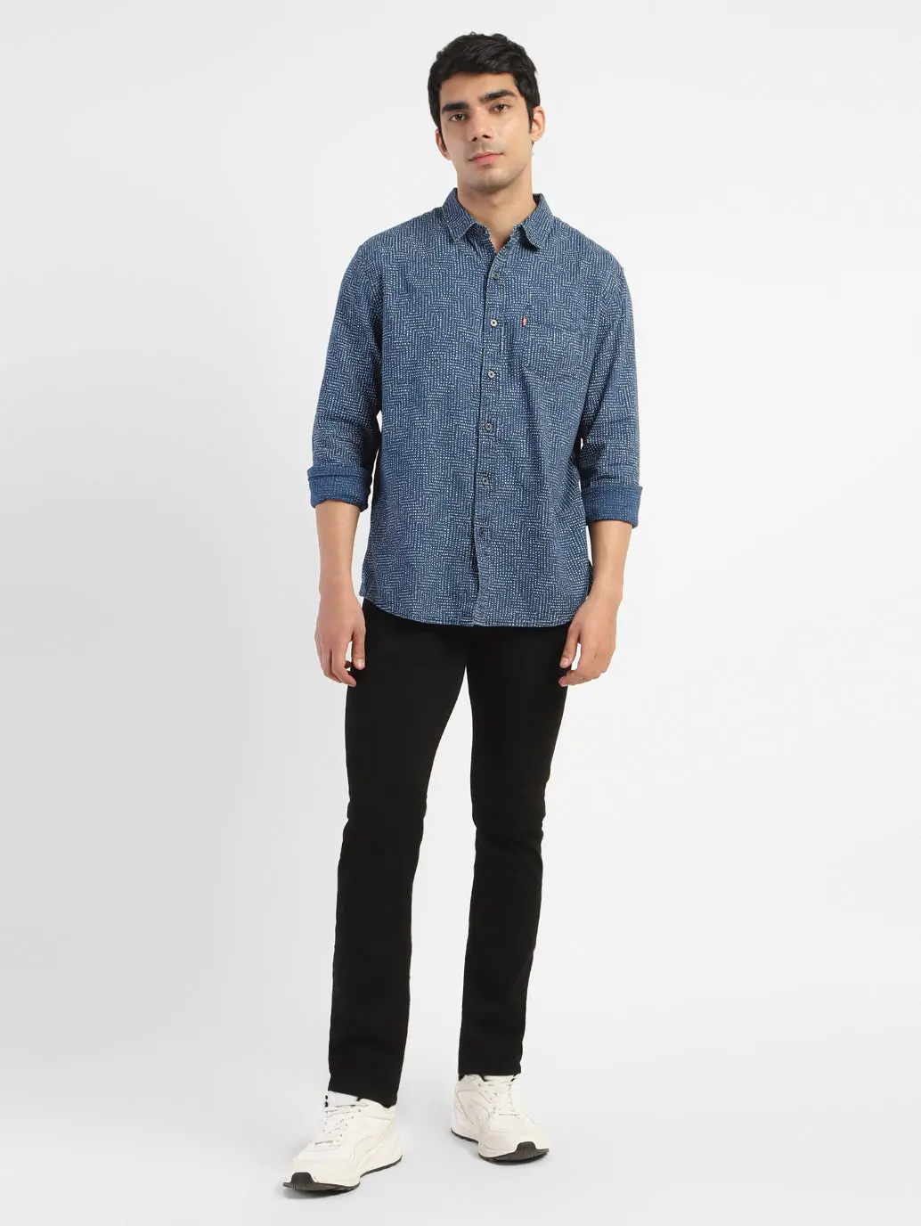 Men's All Over Print Spread Collar Shirt 1