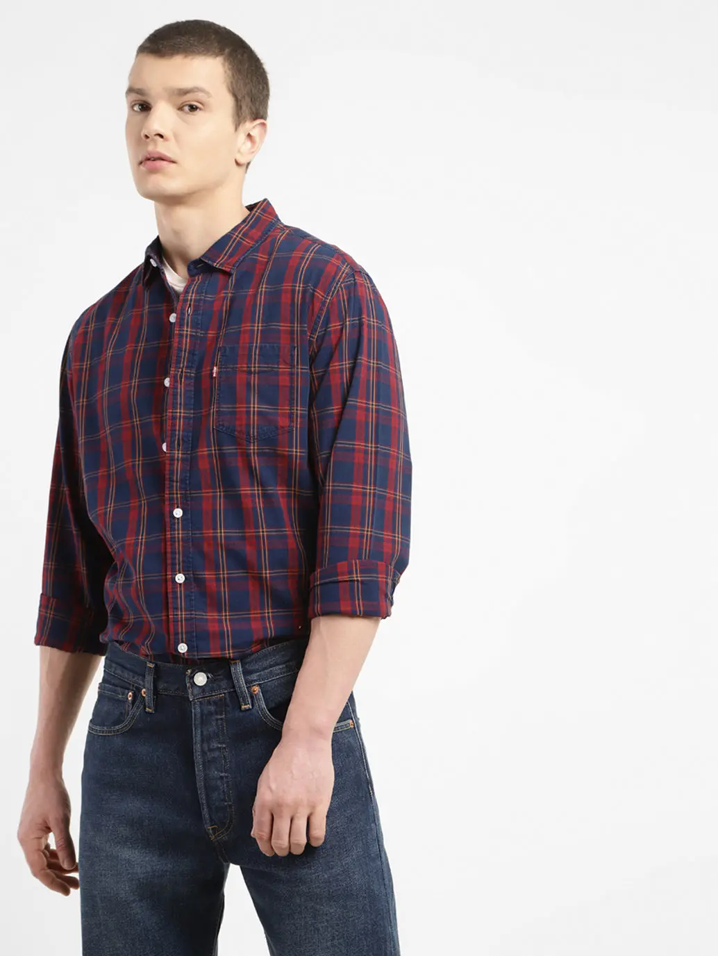 Men's Checkered Slim Fit Shirt 1