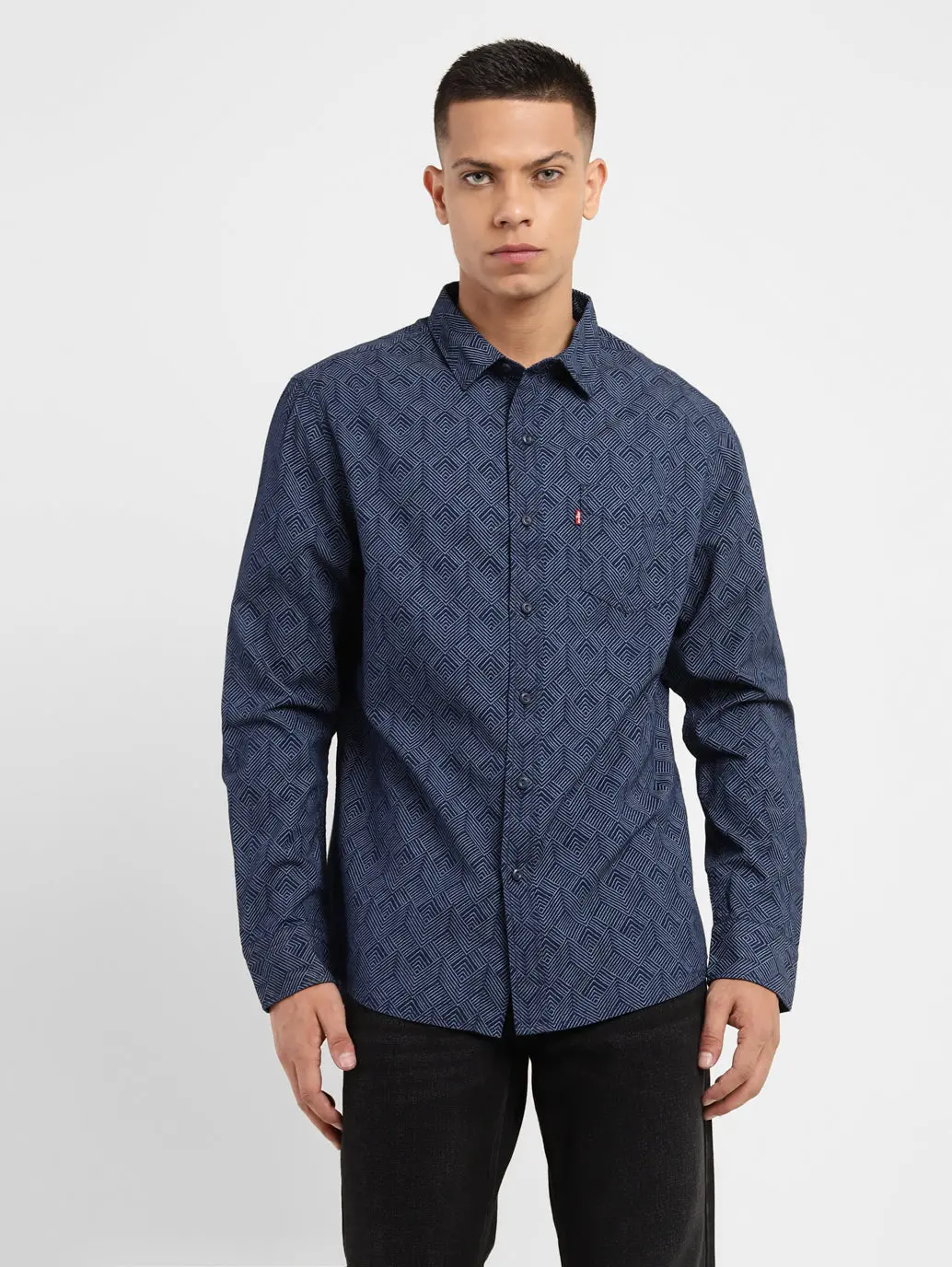 Men's Geometric Print Slim Fit Shirt 1