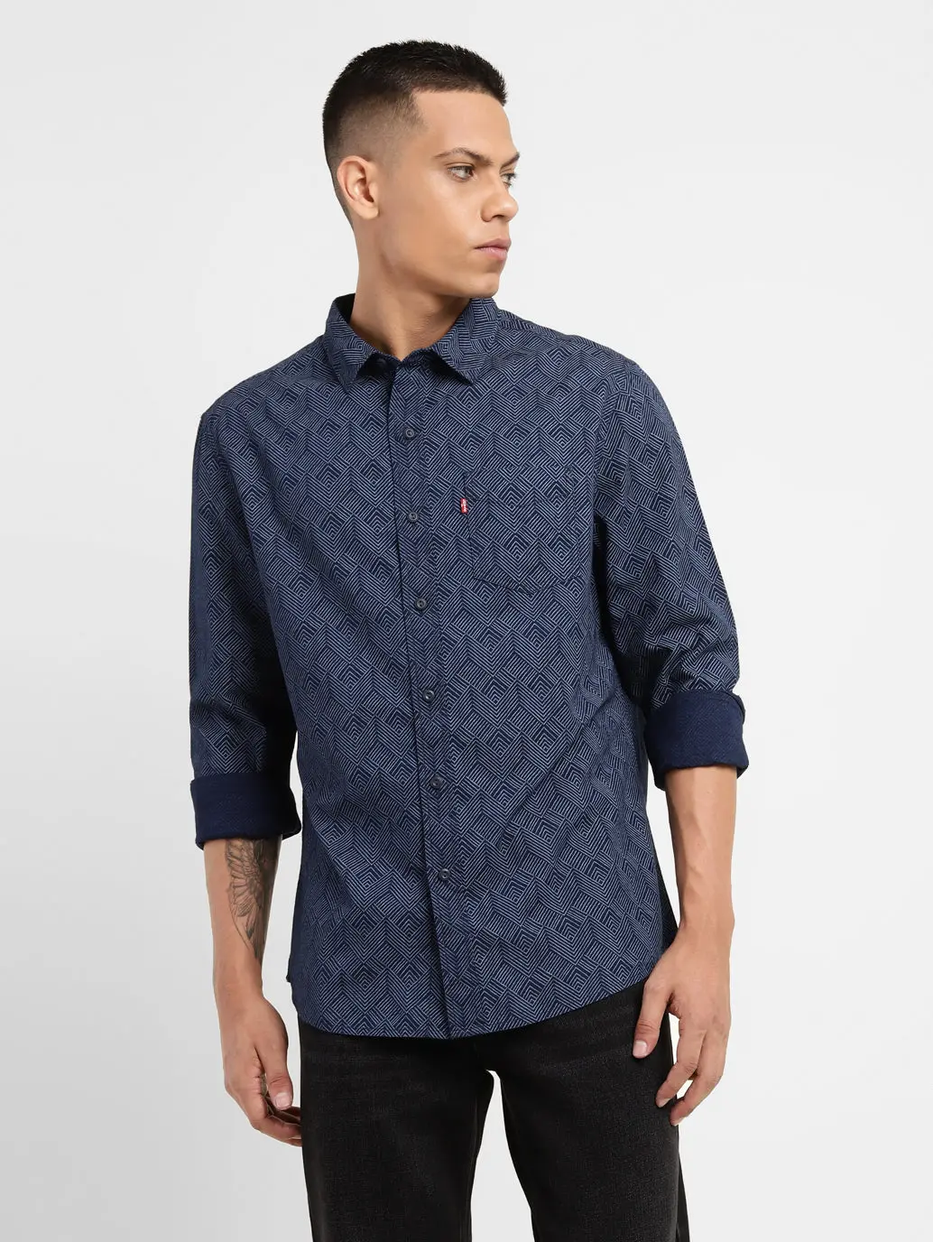 Men's Geometric Print Slim Fit Shirt 2