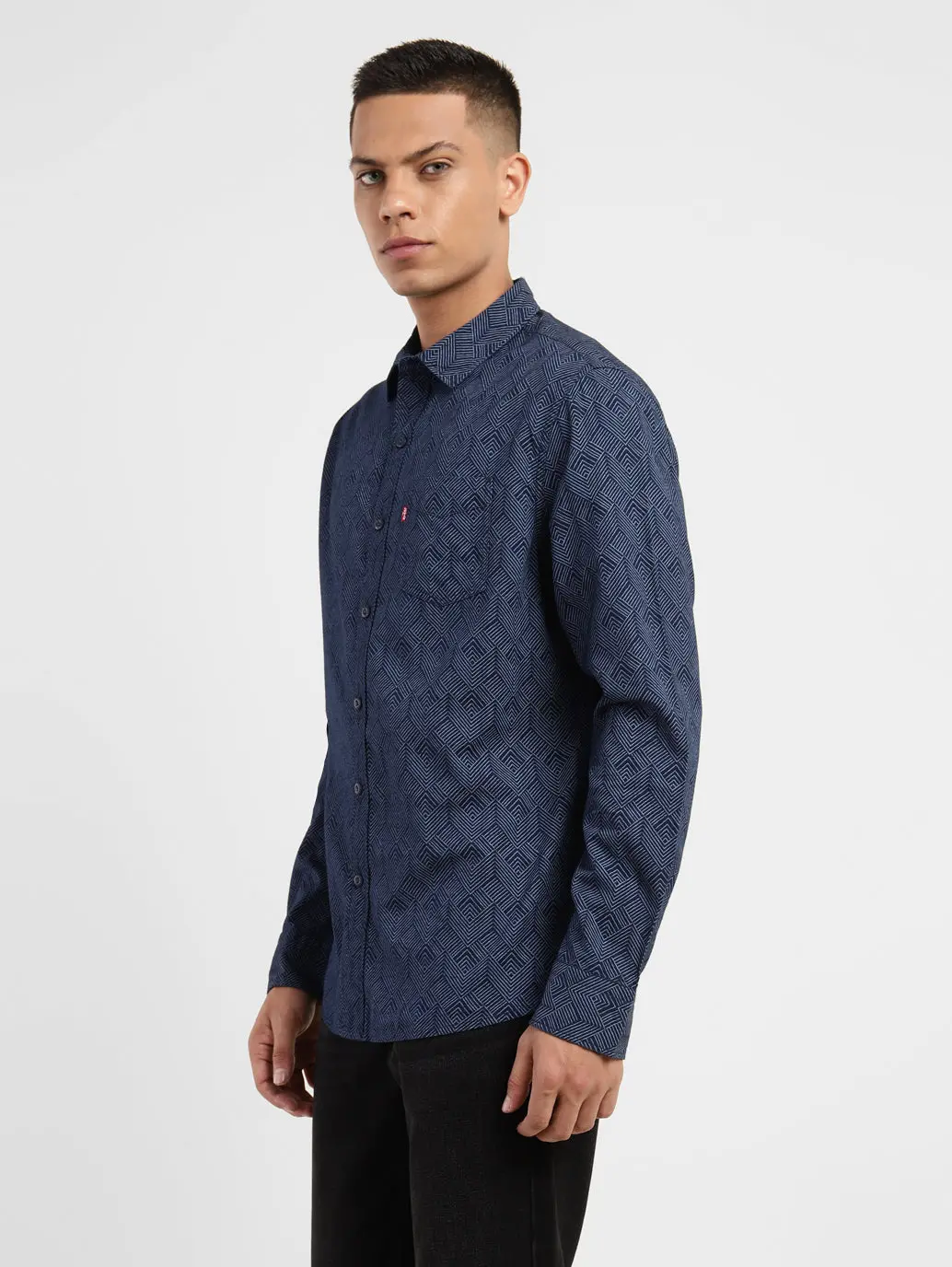 Men's Geometric Print Slim Fit Shirt 4