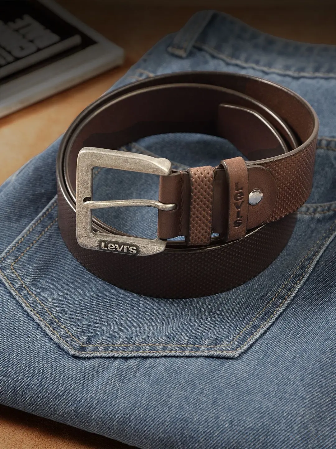 Men's Brown Textured Belt 1