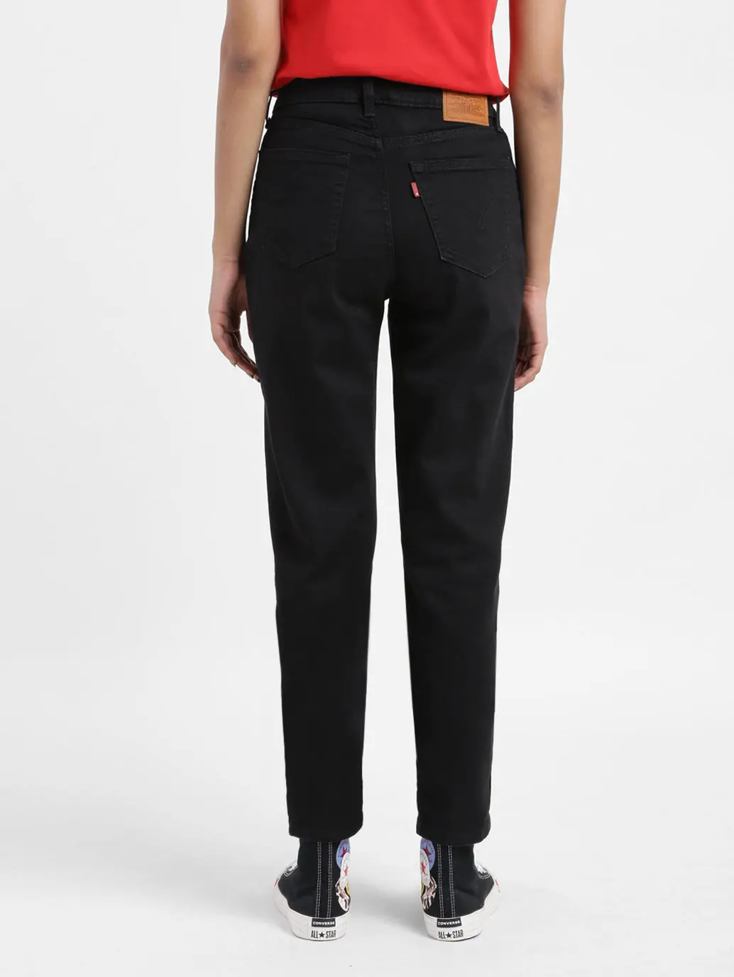 Women's Black Loose Fit High Rise Boyfriend Jeans 3