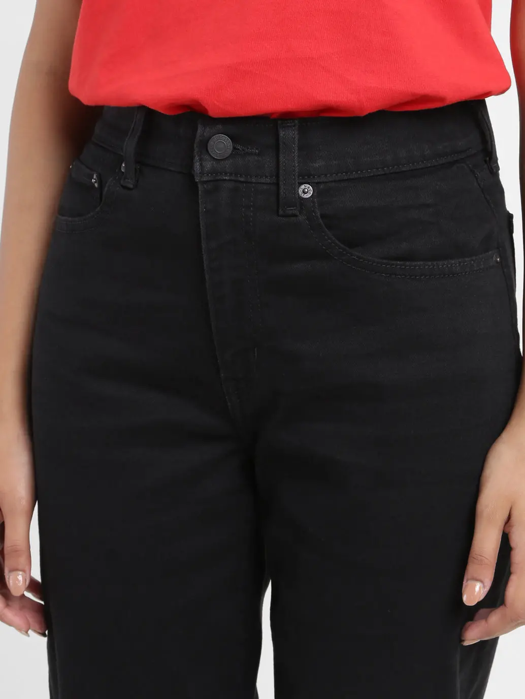Women's Black Loose Fit High Rise Boyfriend Jeans 7