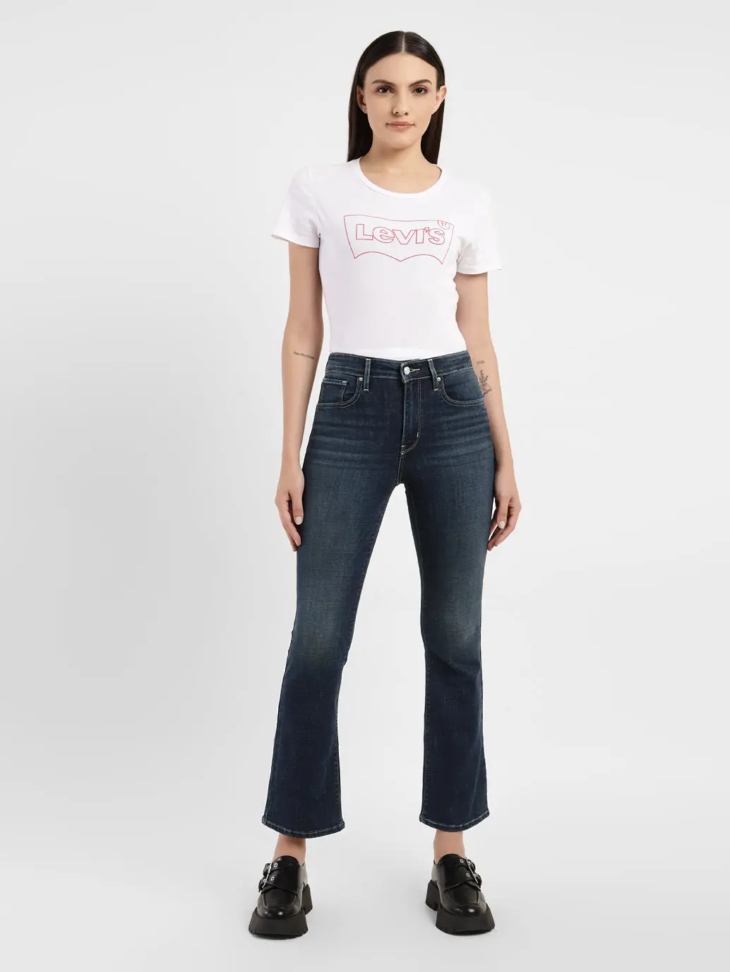 Women's 725 Blue Bootcut Fit High Rise Jeans 8