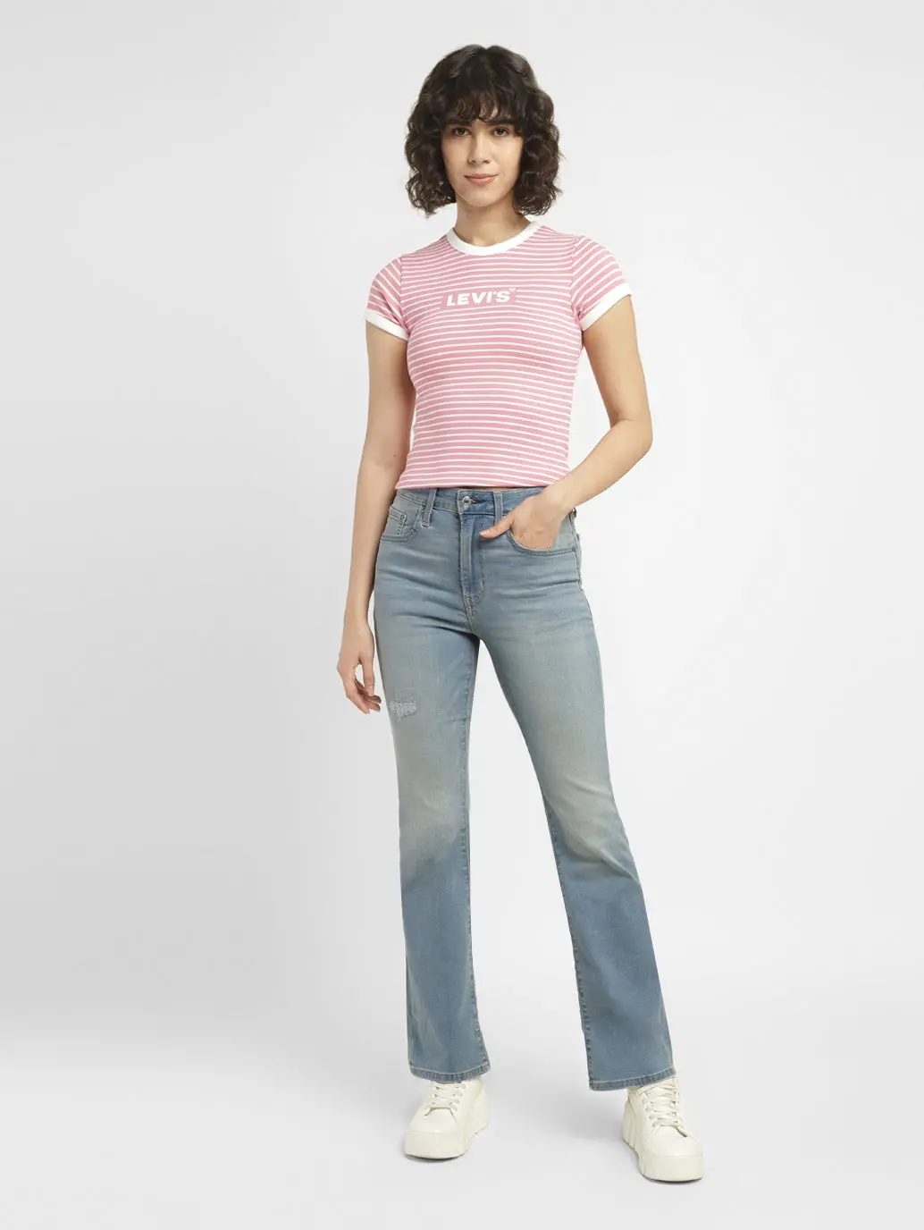 Women's 725 Blue Bootcut Fit High Rise Jeans 7