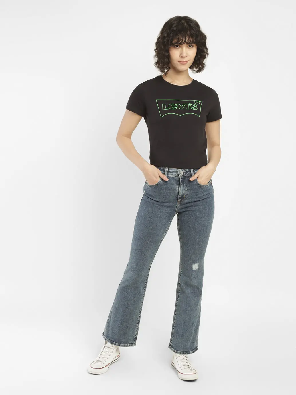 Women's 725 Blue Bootcut Fit High Rise Jeans 1