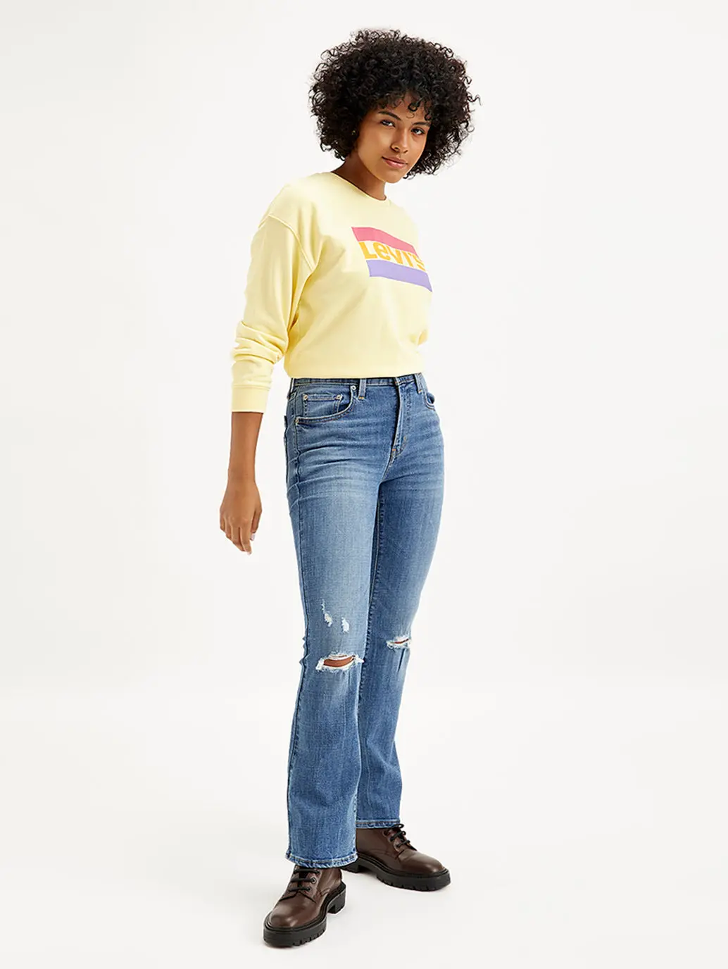 Women's 725 Blue Bootcut Fit High Rise Jeans 1