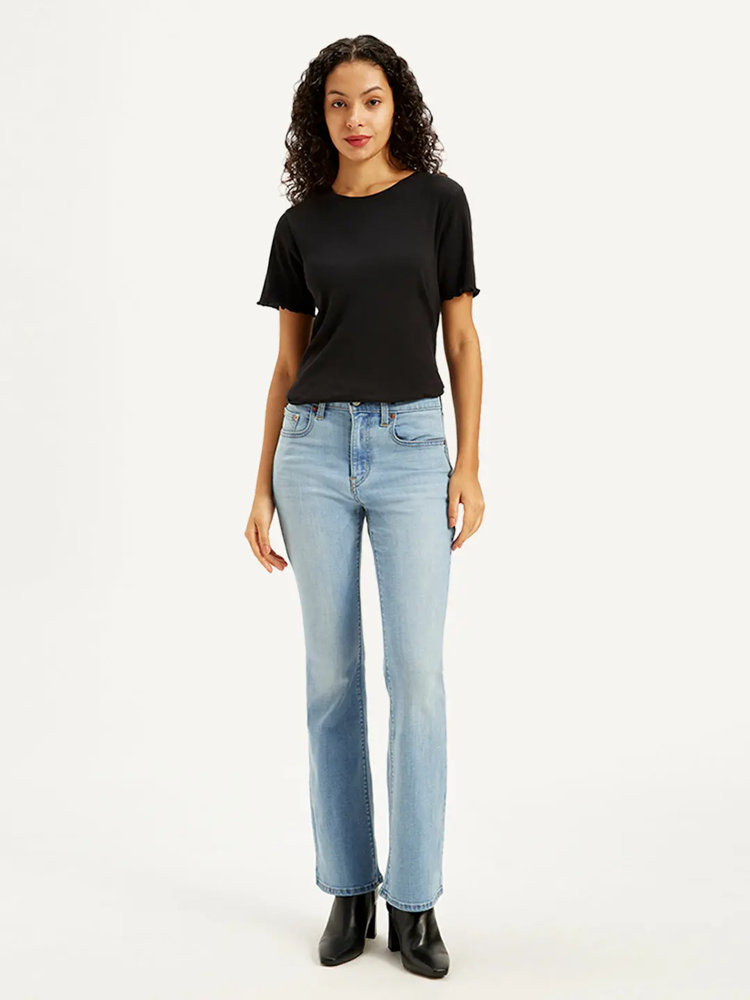 Women's 725 Light Blue Bootcut Fit High Rise Jeans 1