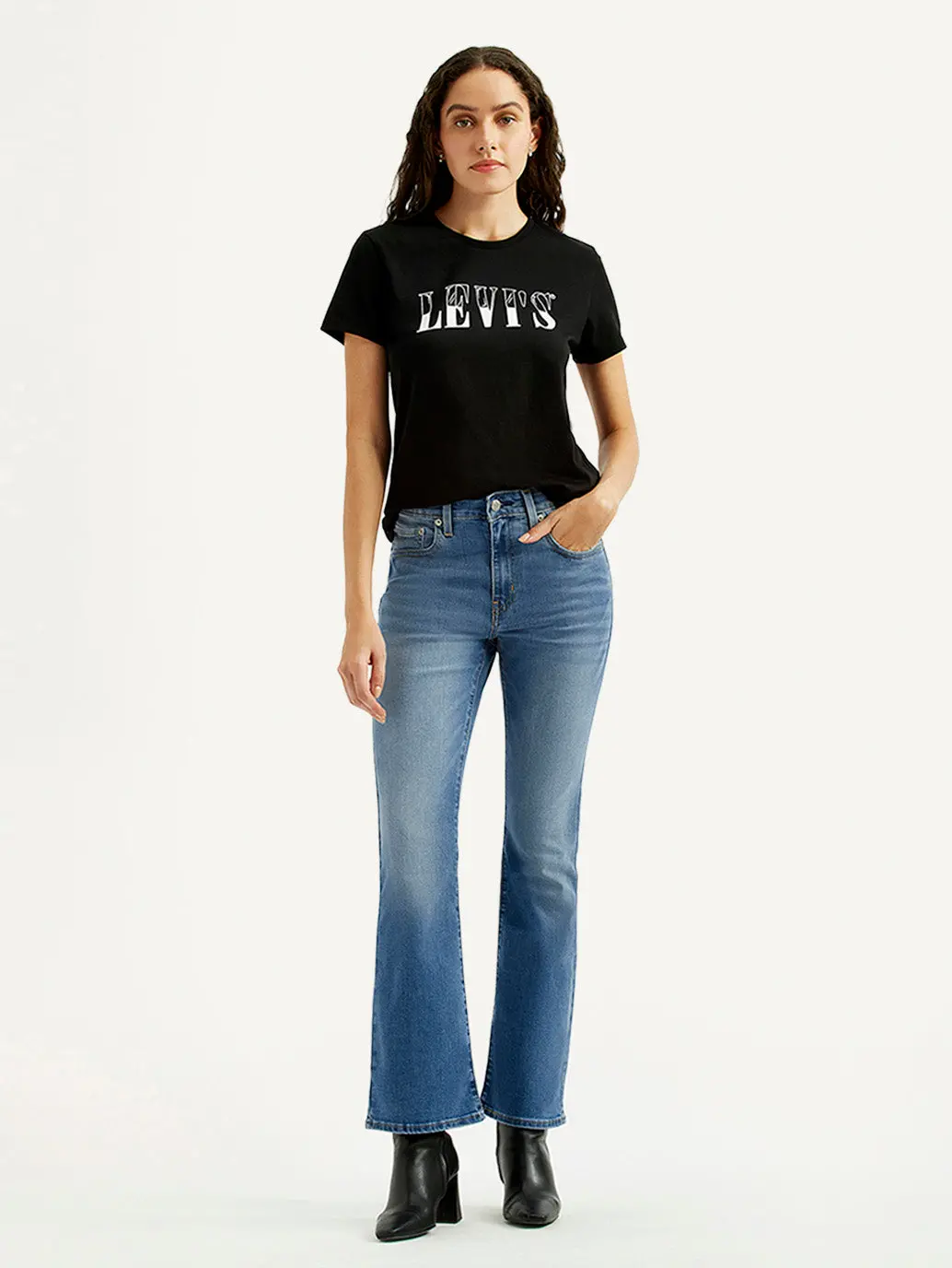 Women's 725 Blue Bootcut Fit High Rise Jeans 1