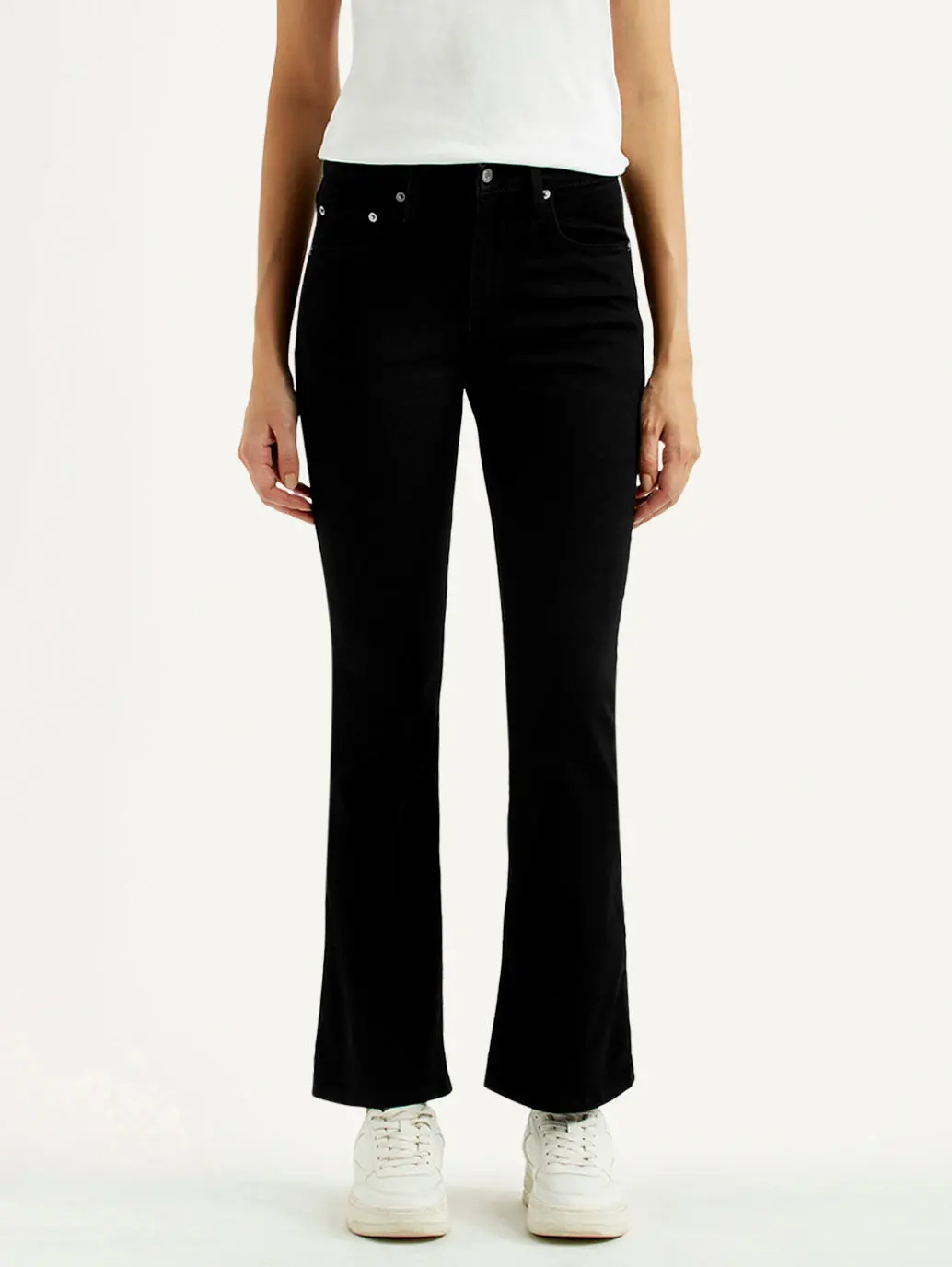 Women's 725 Black Slim Bootcut Fit High Rise Jeans 2