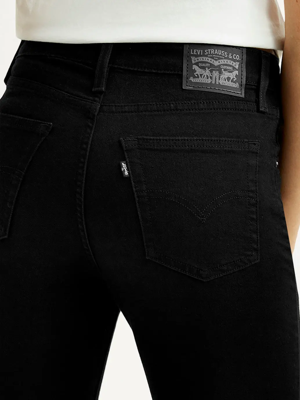 Women's 725 Black Slim Bootcut Fit High Rise Jeans 5