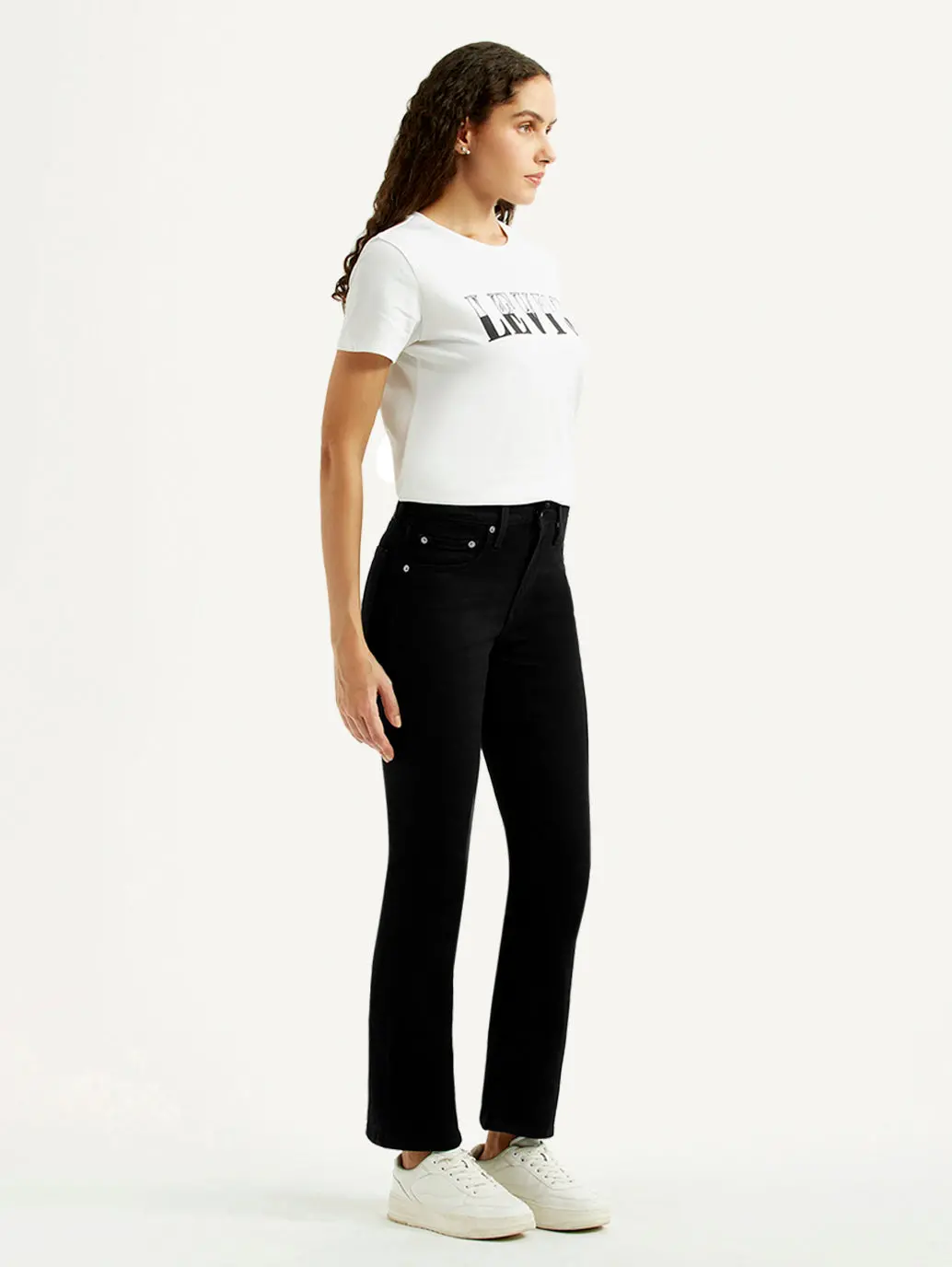 Women's 725 Black Slim Bootcut Fit High Rise Jeans 6