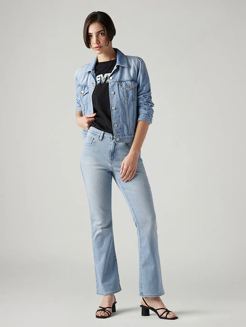 Women's 725 Light Blue Bootcut Fit High Rise Jeans 1