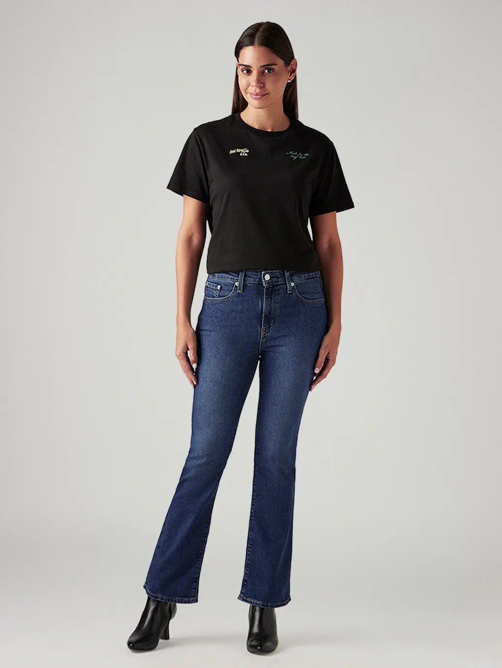 Women's 725 Dark Indigo Bootcut Fit High Rise Tinted Jeans 1