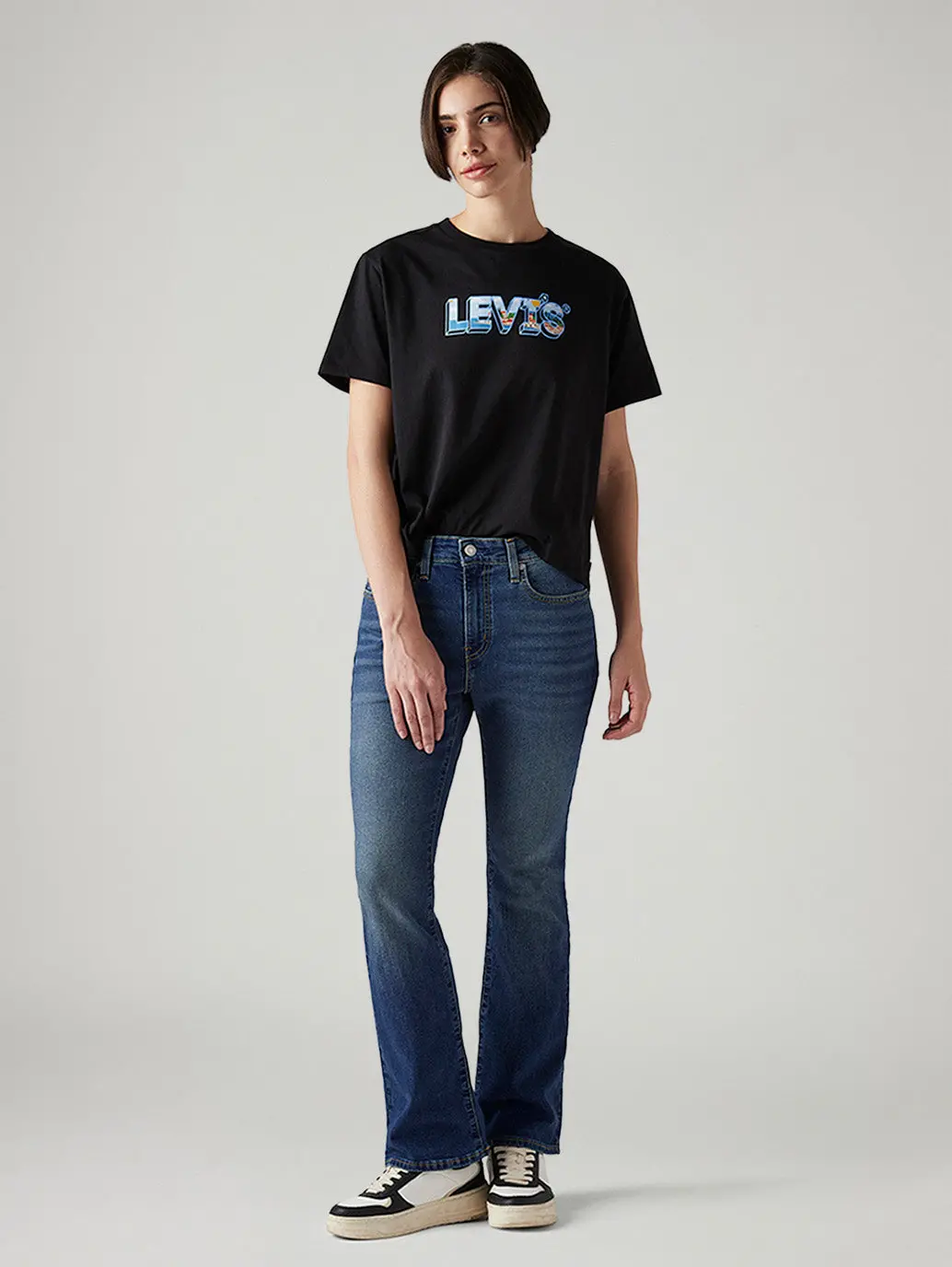 Women's 725 Blue Bootcut Fit High Rise Tinted Jeans 1