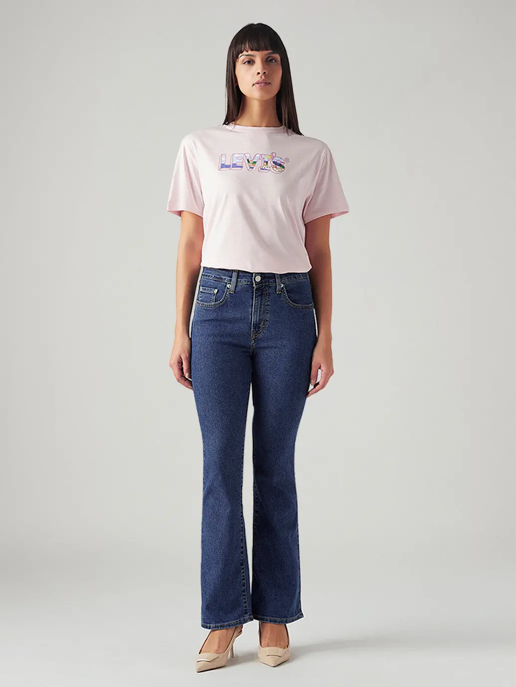 Women's 725 Med Indigo Bootcut Fit High Rise Jeans 7