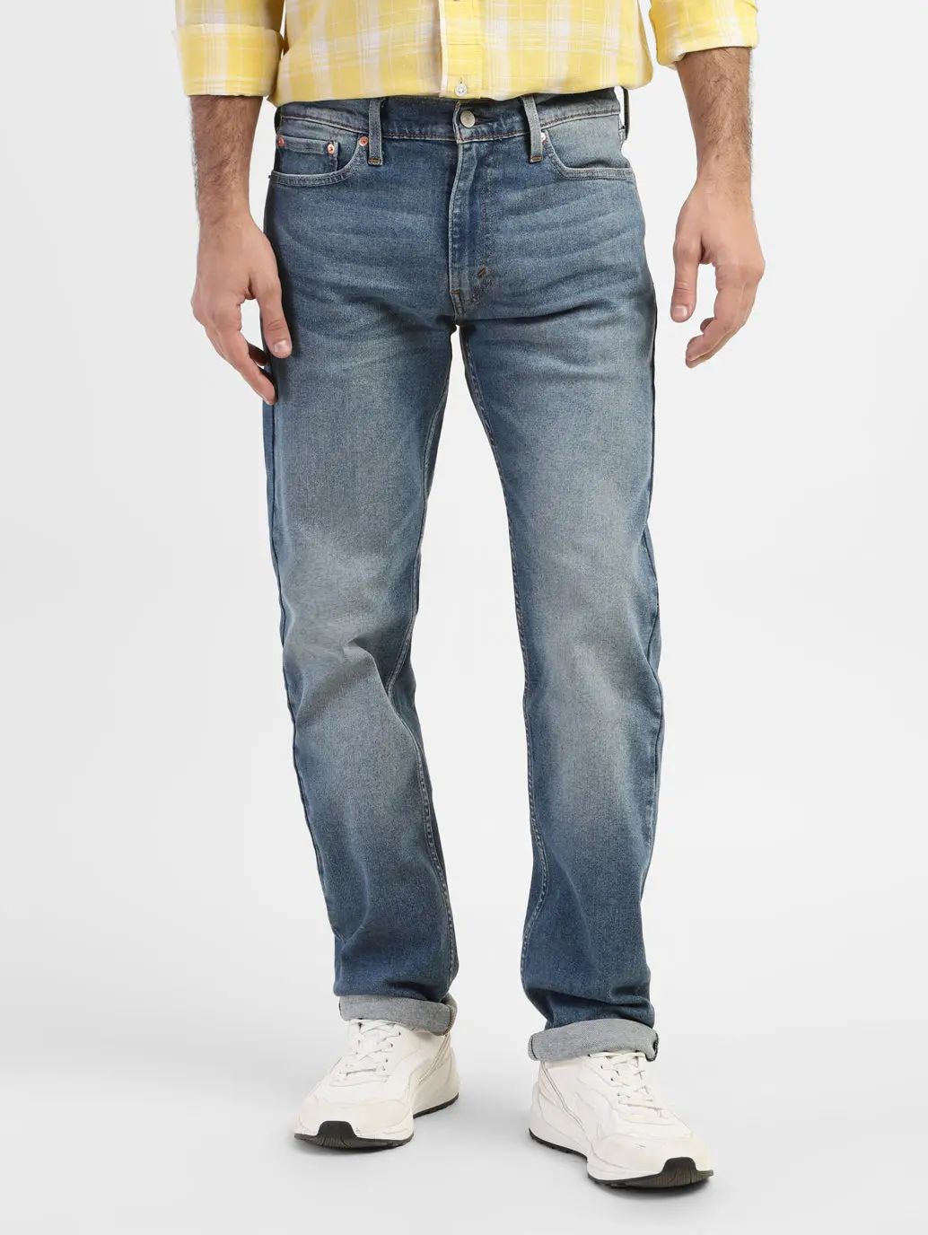 Men's 513 Blue Slim Straight Fit Mid Rise Jeans 2