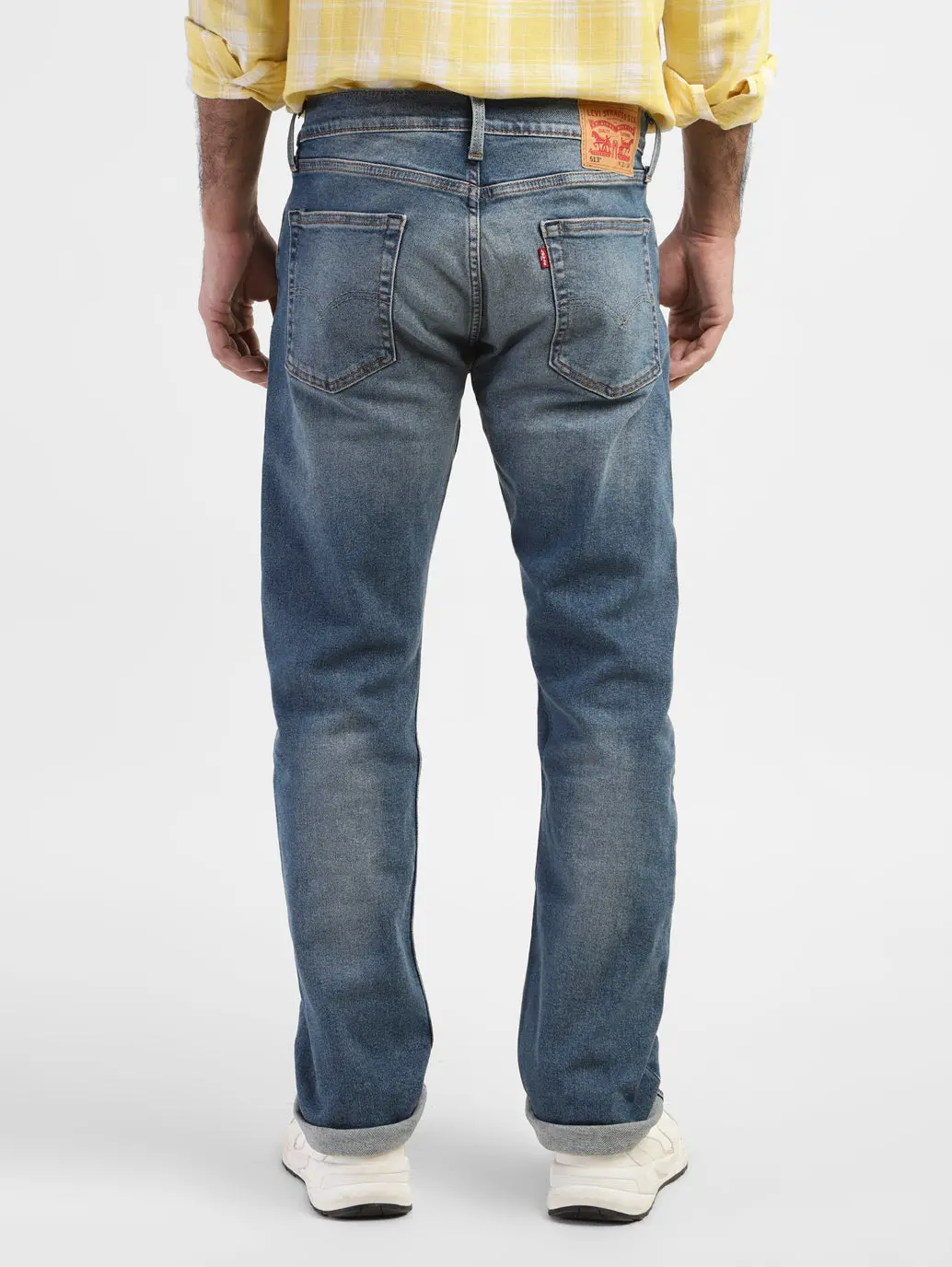 Men's 513 Blue Slim Straight Fit Mid Rise Jeans 3