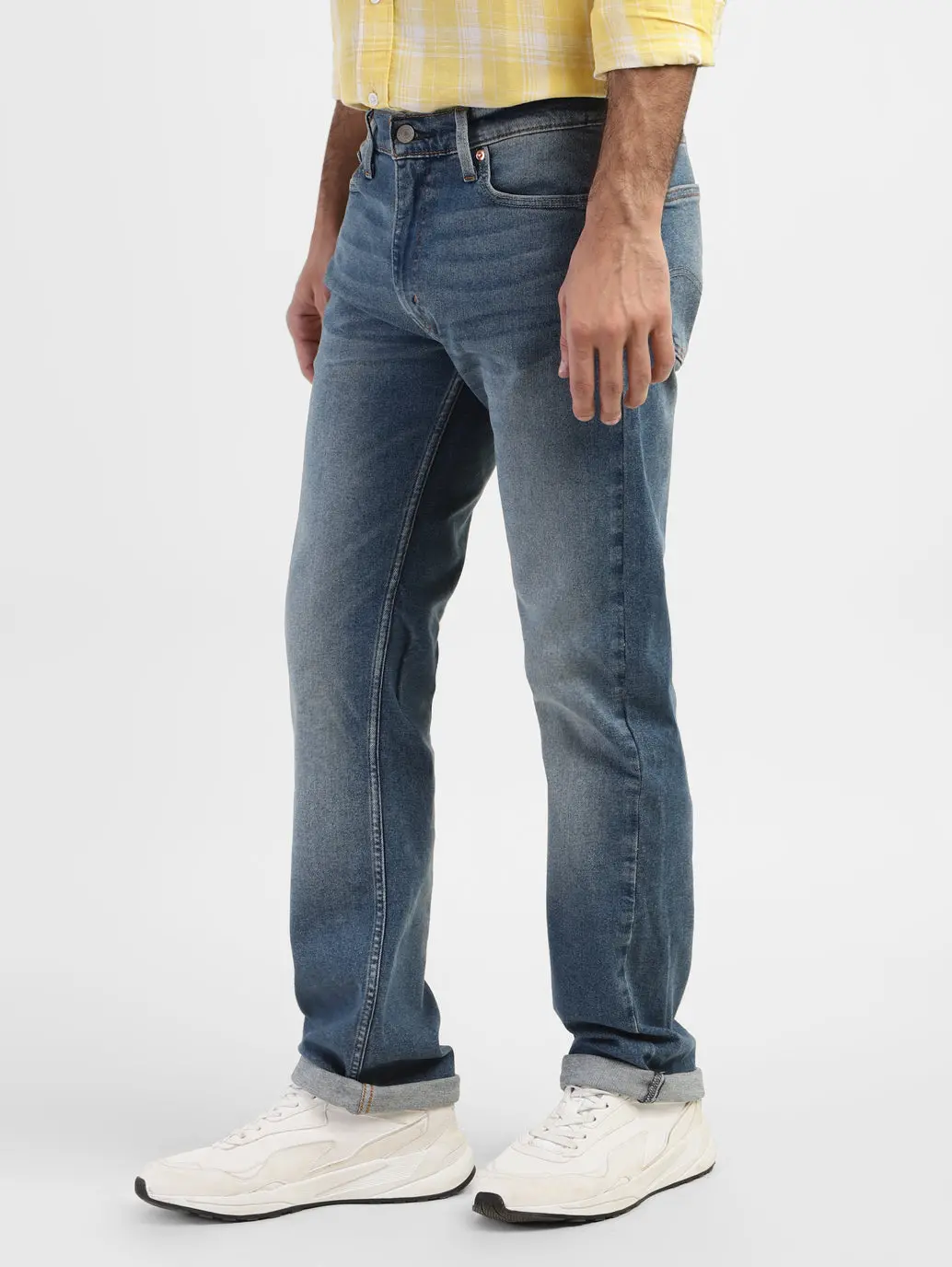 Men's 513 Blue Slim Straight Fit Mid Rise Jeans 5