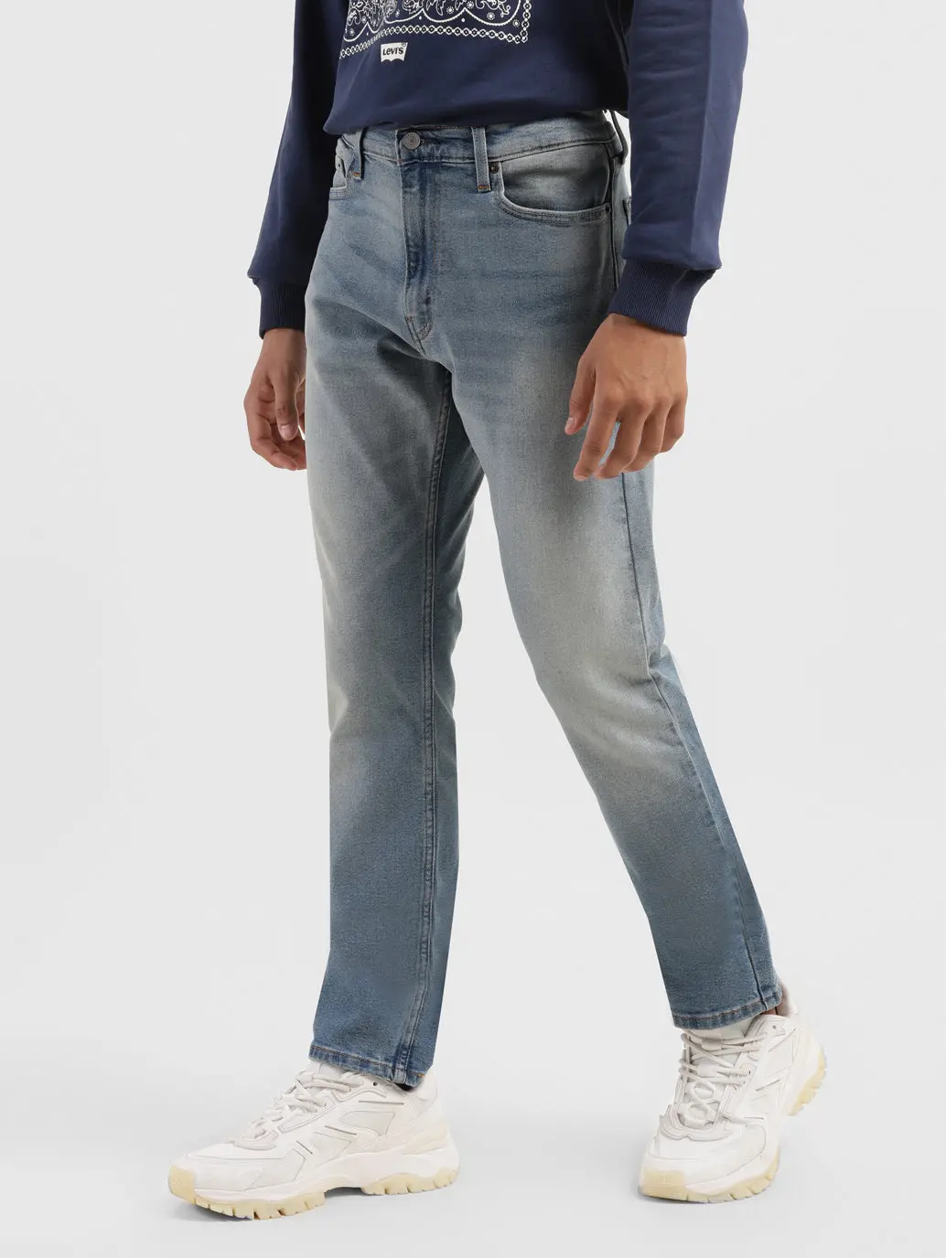 Men's 513 Blue Slim Straight Fit Mid Rise Jeans 6