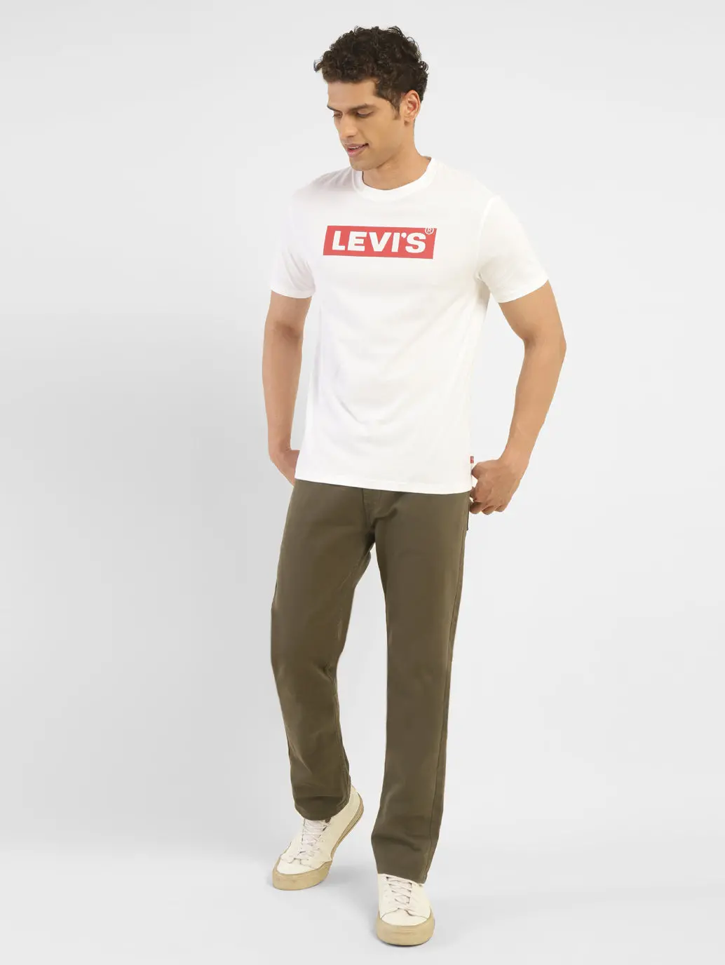 Men's 513 Olive Green Slim Straight Fit Mid Rise Jeans 1