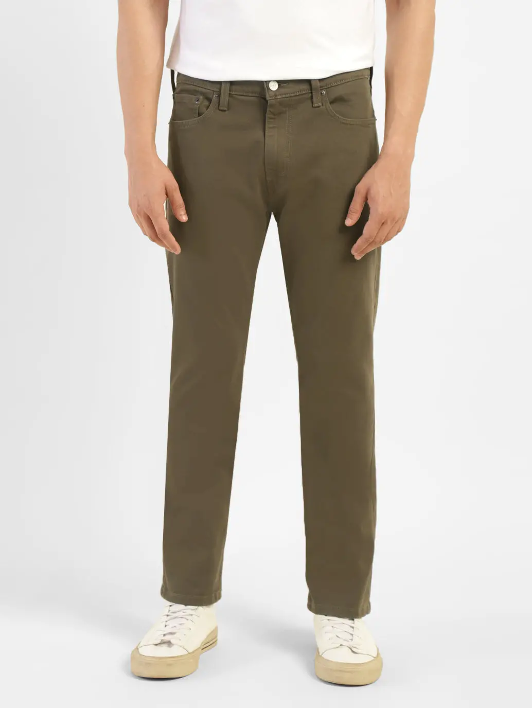 Men's 513 Olive Green Slim Straight Fit Mid Rise Jeans 2