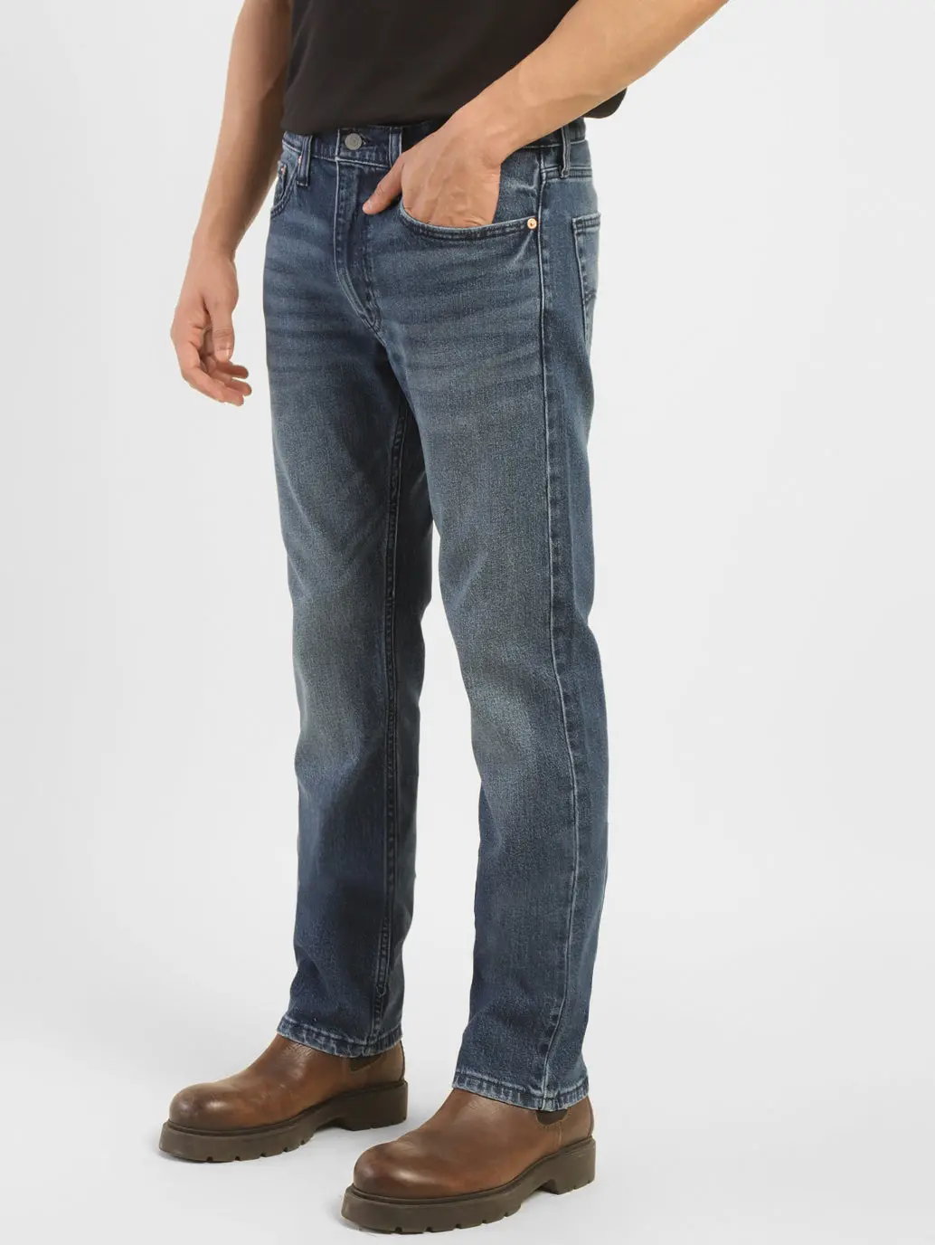 Men's 513 Blue Slim Straight Fit Mid Rise Jeans 3