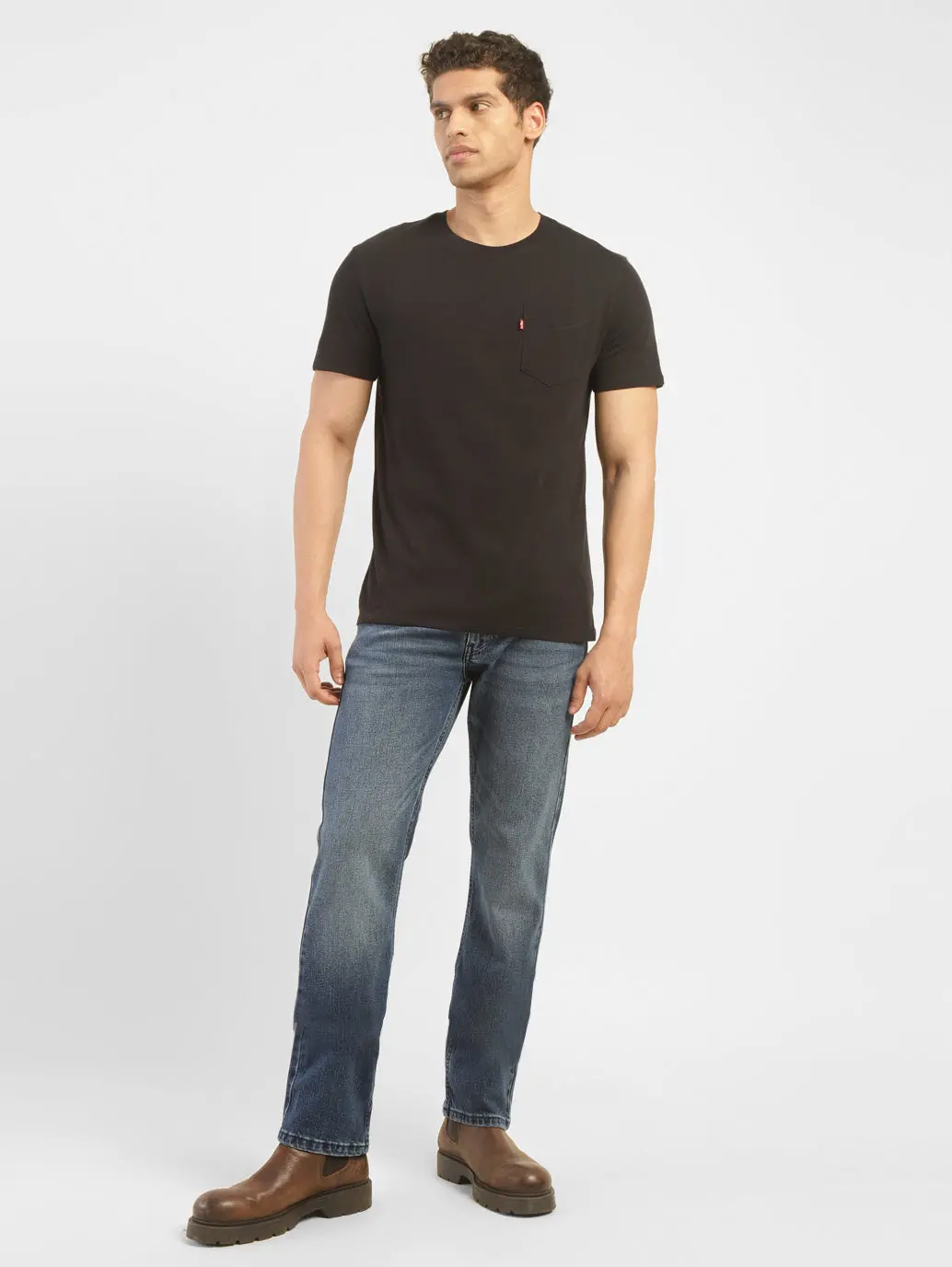 Men's 513 Blue Slim Straight Fit Mid Rise Jeans 7
