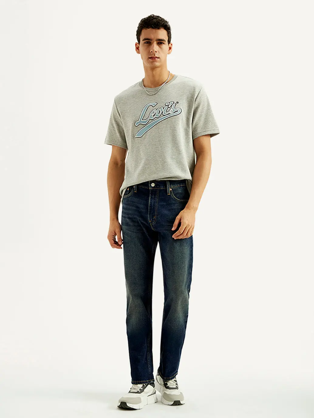 Men's 513 Dark Blue Slim Straight Fit Mid Rise Jeans 1