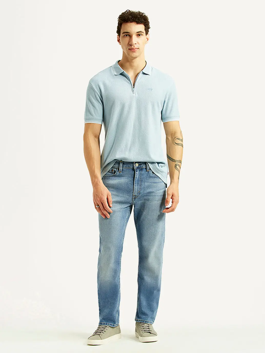 Men's 513 Light Blue Slim Straight Fit Mid Rise Jeans 1