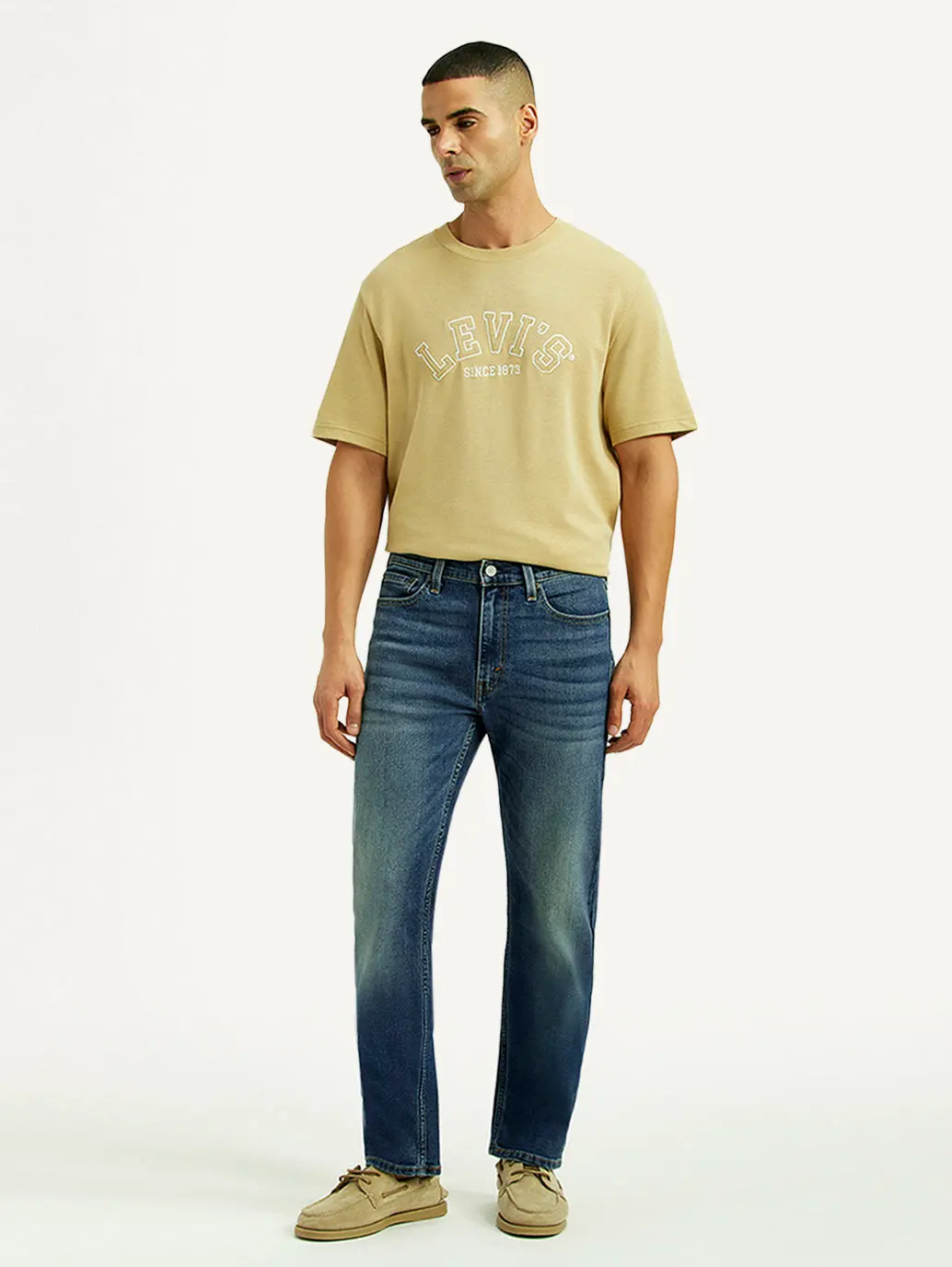Men's 513 Dark Blue Slim Straight Fit Mid Rise Jeans 1