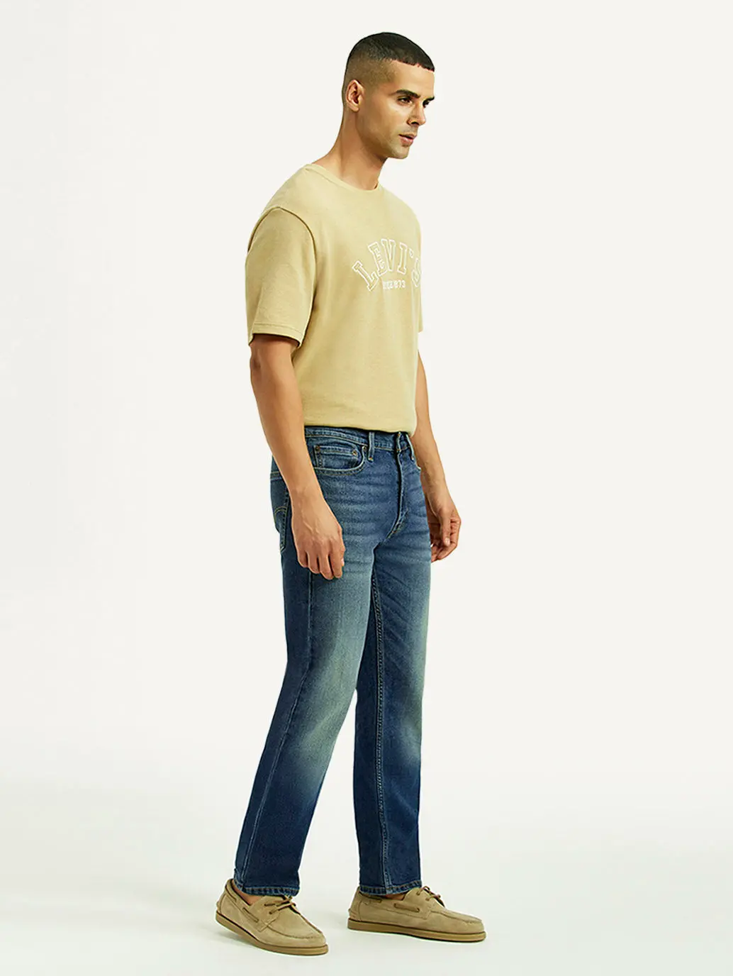 Men's 513 Dark Blue Slim Straight Fit Mid Rise Jeans 7
