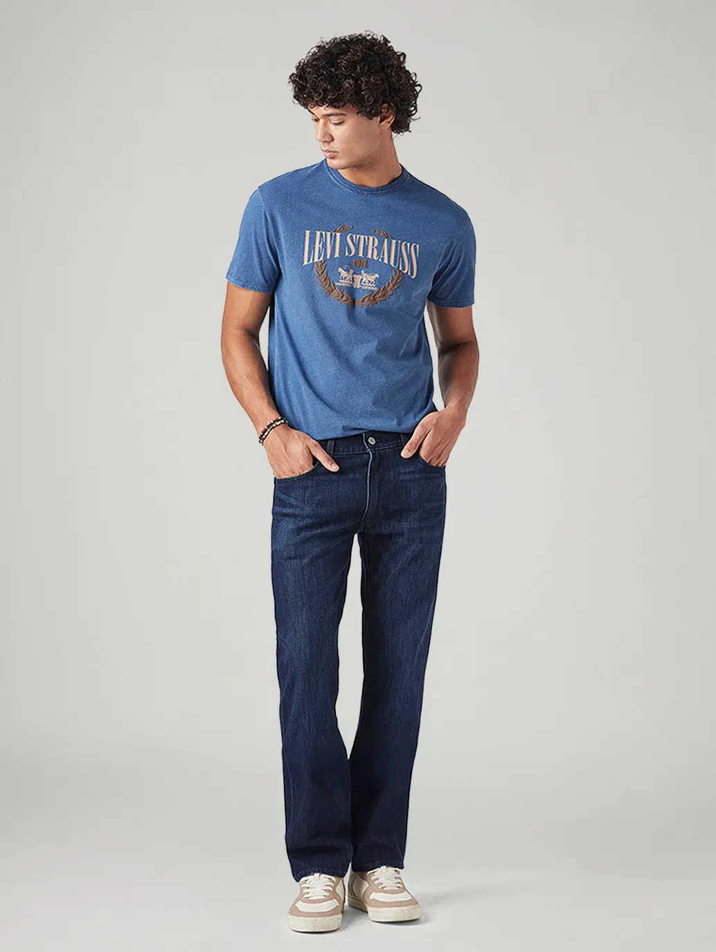 Men's 513 Dark Blue Slim Straight Fit Mid Rise Jeans 1