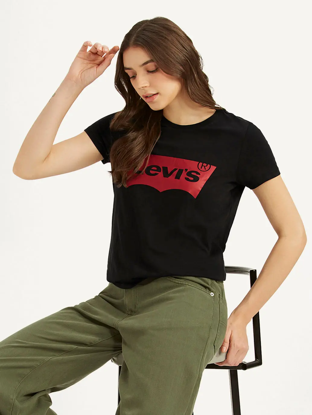 Women's Brand Logo Crew Neck T-Shirt 1