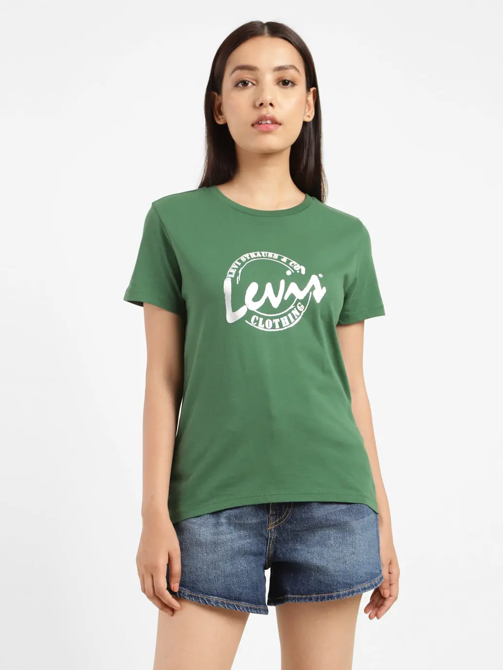 Women's Brand Logo Crew Neck T-Shirt 1