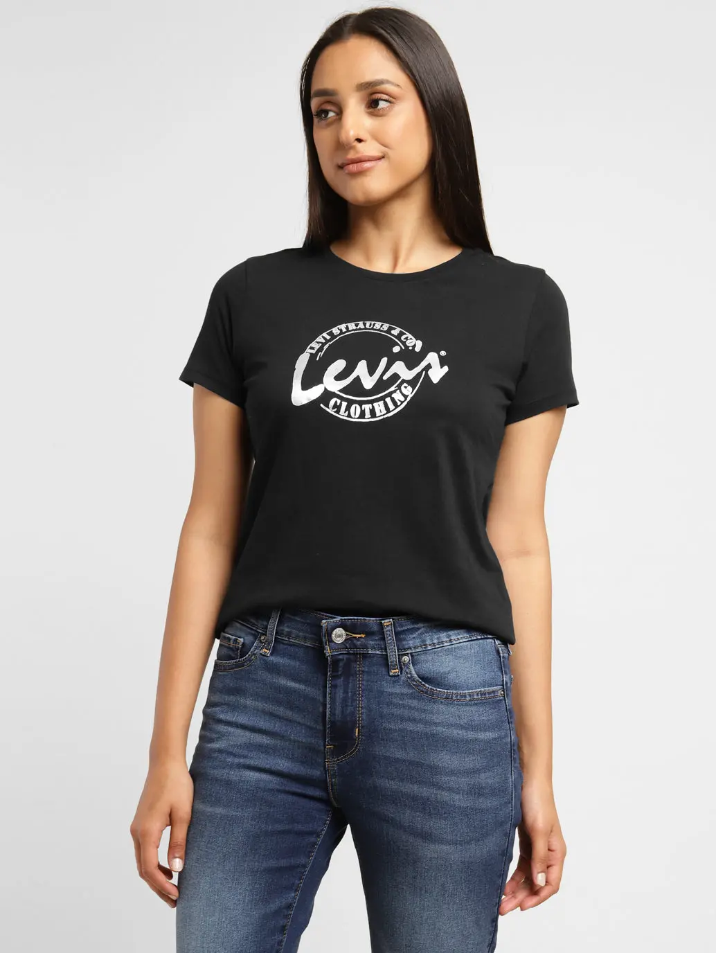 Women's Brand Logo Crew Neck T-Shirt 1