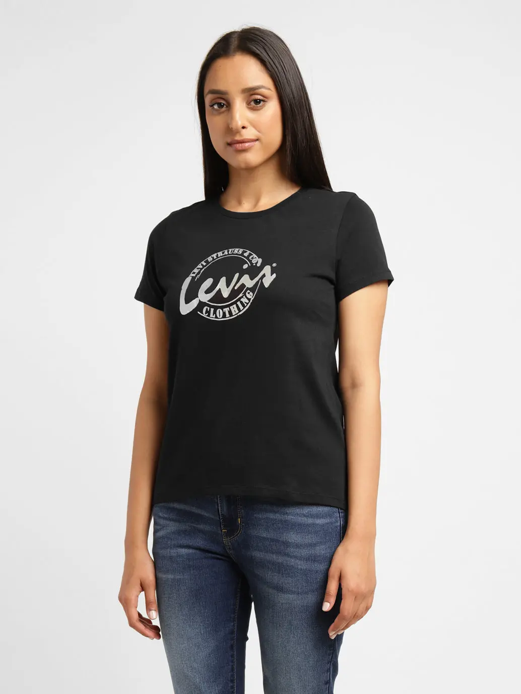 Women's Brand Logo Crew Neck T-Shirt 2