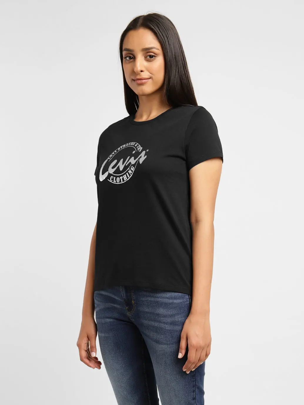 Women's Brand Logo Crew Neck T-Shirt 4