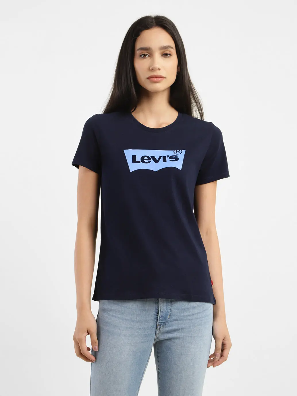 Women's Brand Logo Round Neck T-Shirt 1