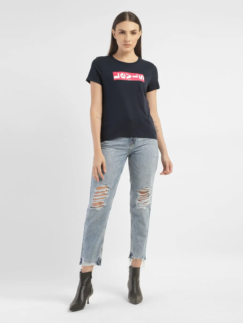 Women's Brand Logo Crew Neck T-Shirt 1