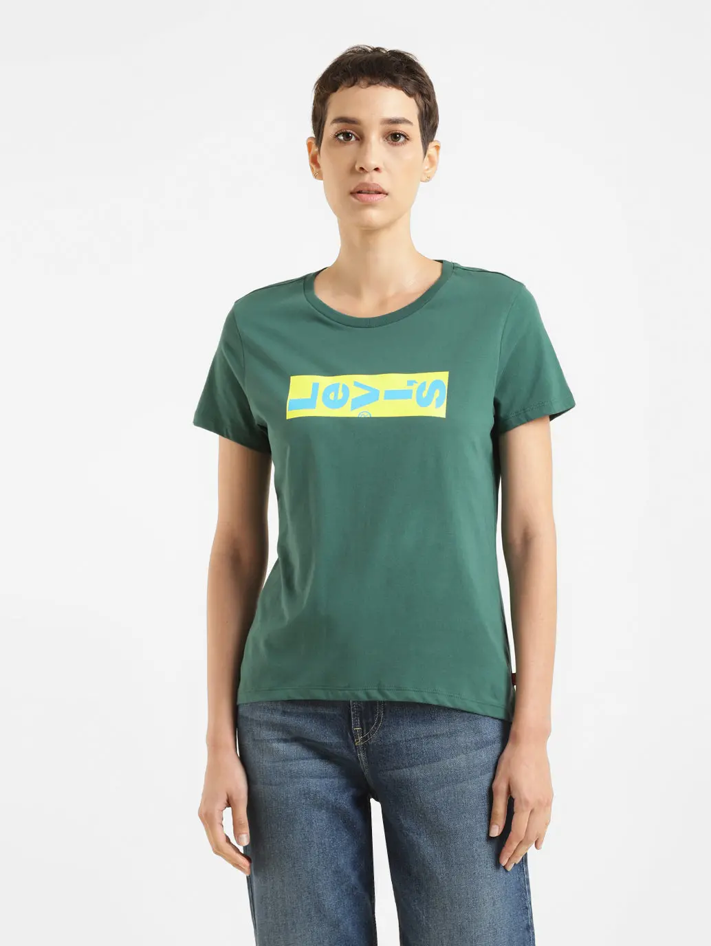Women's Brand Logo Crew Neck T-Shirt 1