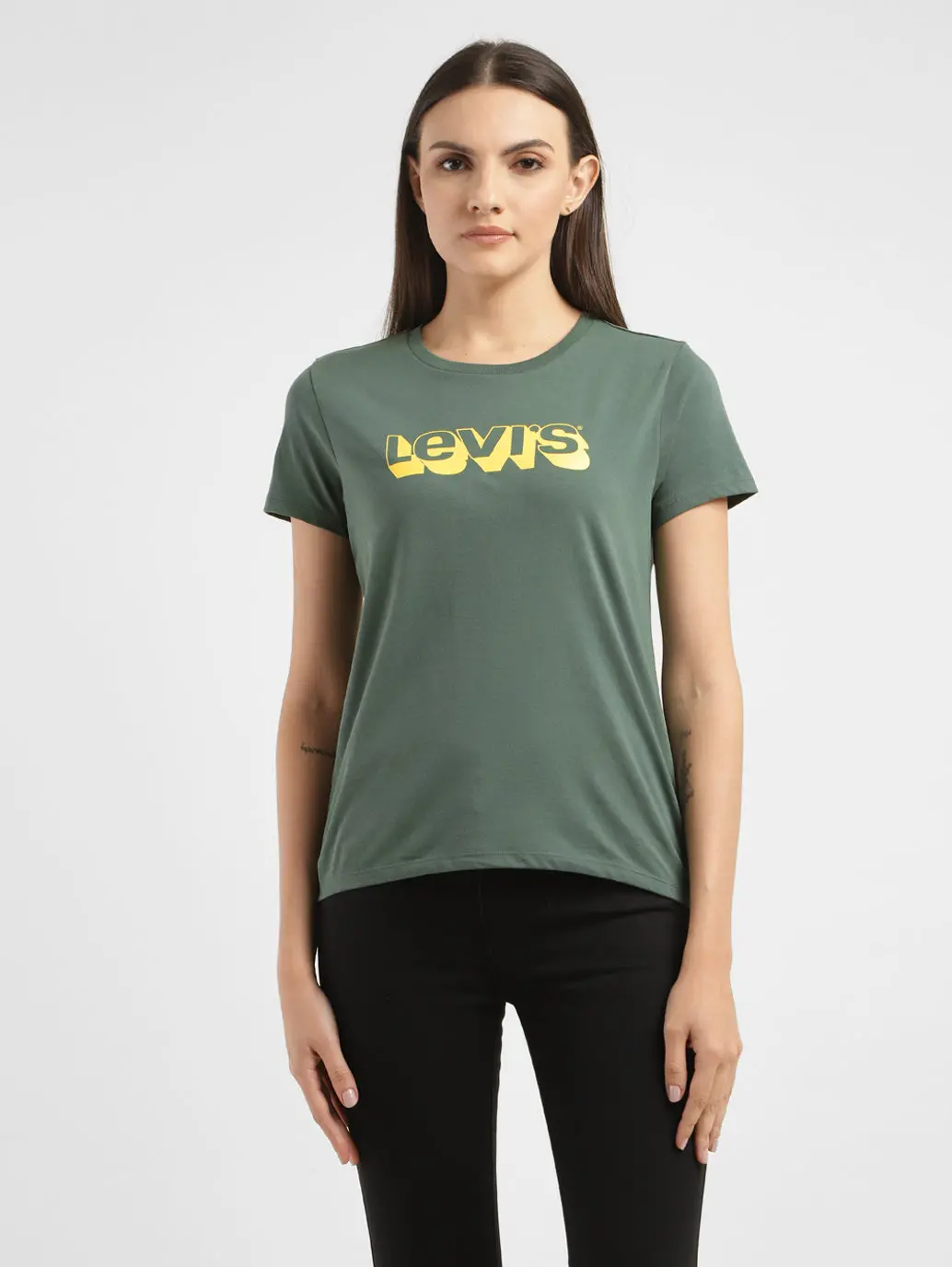 Women's Brand Logo Crew Neck T-Shirt 1
