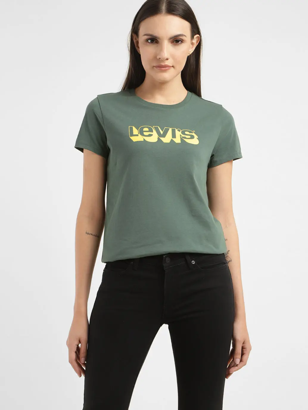 Women's Brand Logo Crew Neck T-Shirt 2