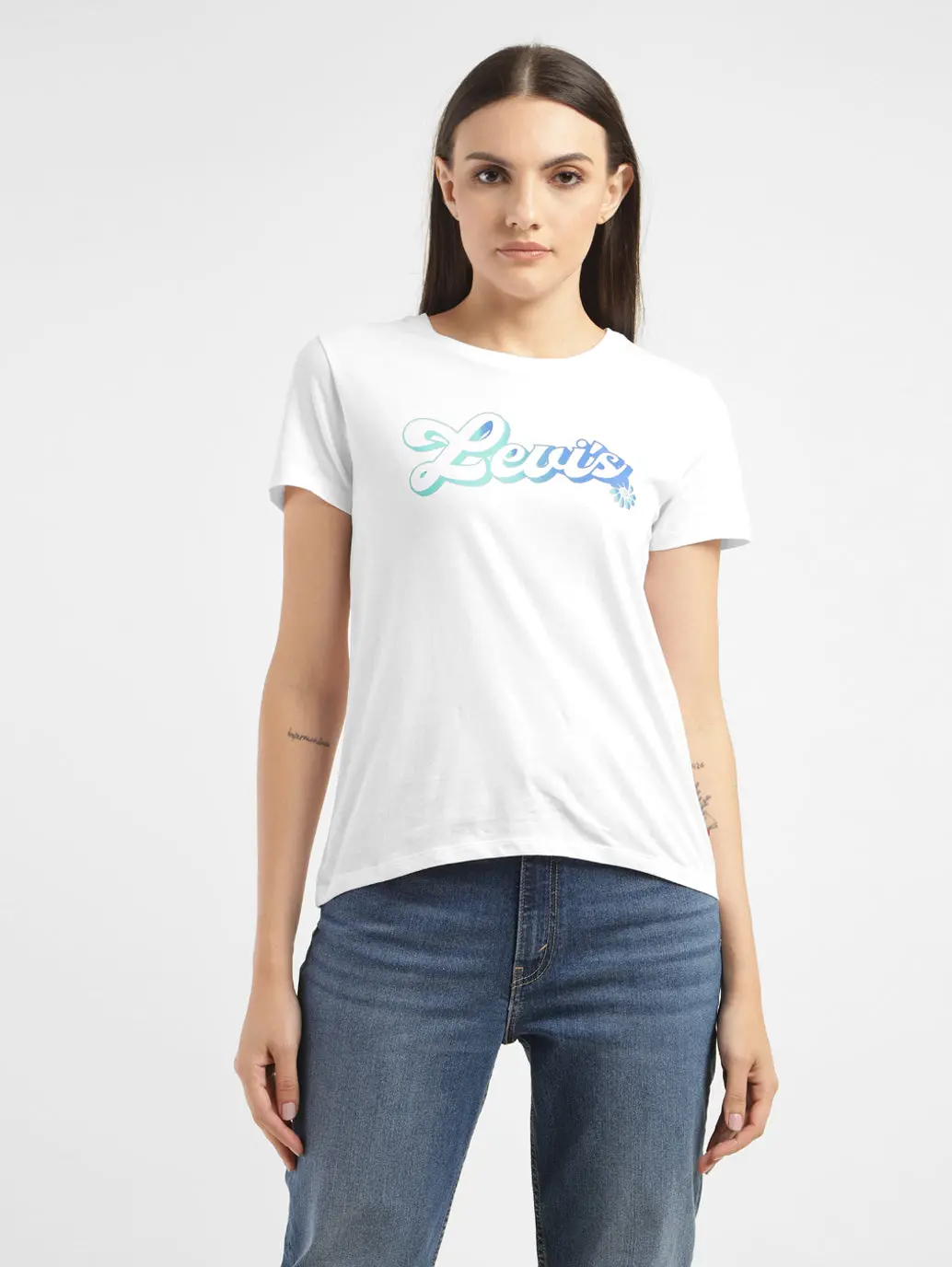 Womens Graphic Print Crew Neck T Shirt 1