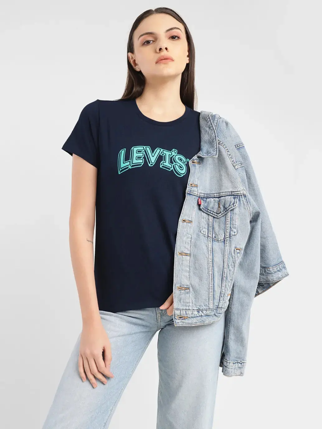 Women's Brand Logo Crew Neck T-Shirt 1