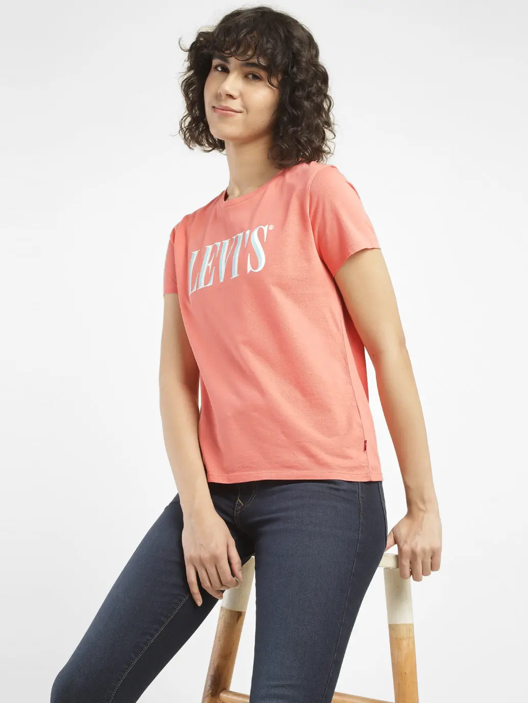 Women's Brand Logo Crew Neck T-Shirt 1