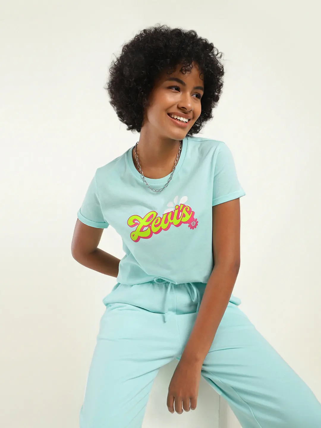 Women's Brand Logo Crew Neck T-Shirt 1