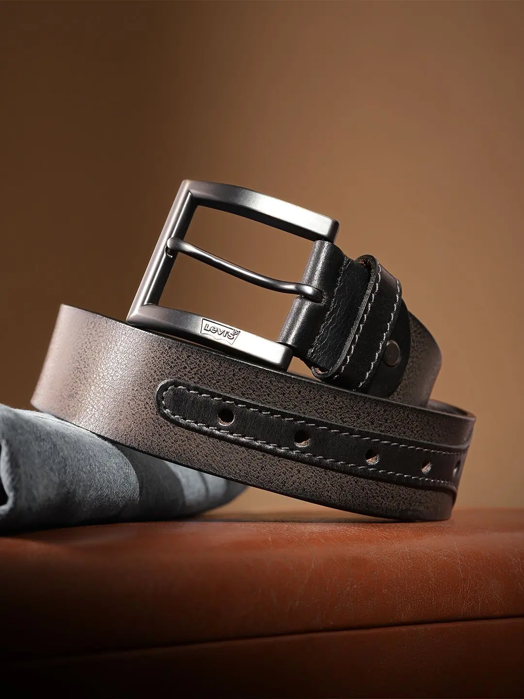 Men's Grey Textured Belt 1